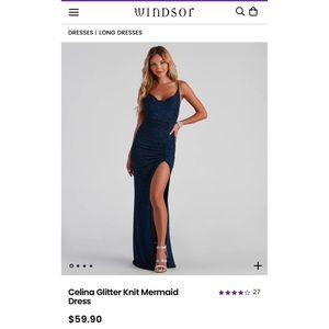 Navy blue glittery fancy dress